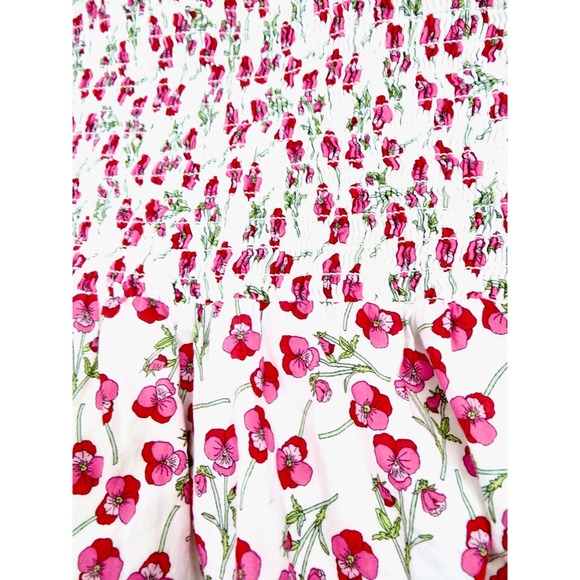 NEW! J. Crew Liberty of London Rose Floral Smocked Ruffle Top Pink SZ S - Picture 11 of 13